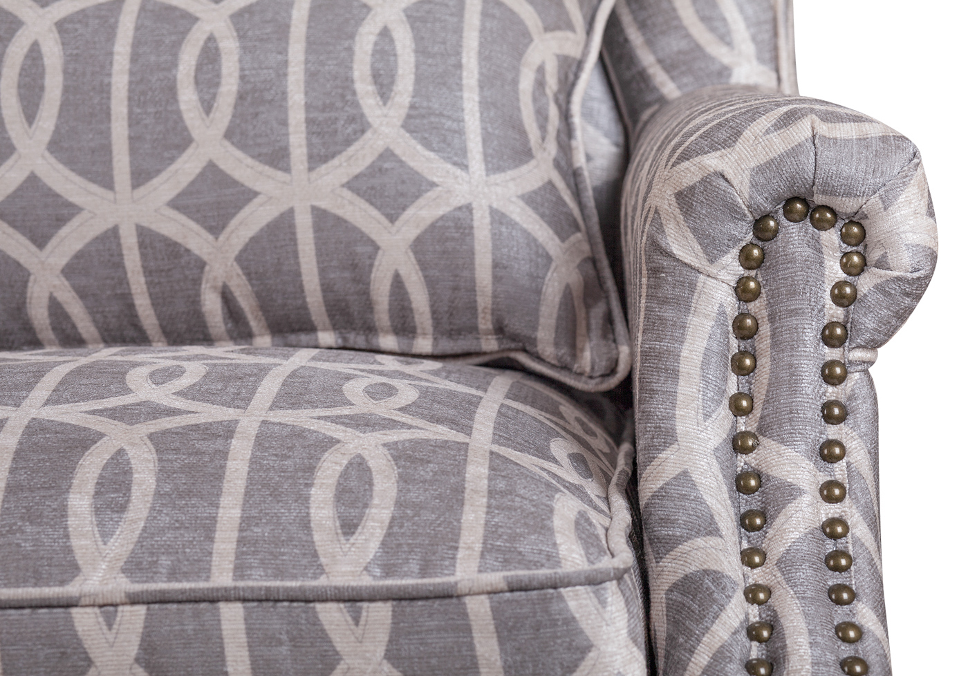 фото Мягкое полукресло с подлокотниками Scott Grey в интерьере