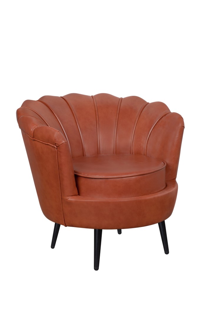 купить Низкое кресло ракушка Pearl Brown на черных ножках