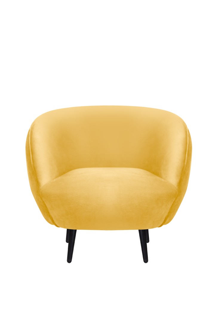 купить Мягкое кресло Small Benee Yellow на черных ножках