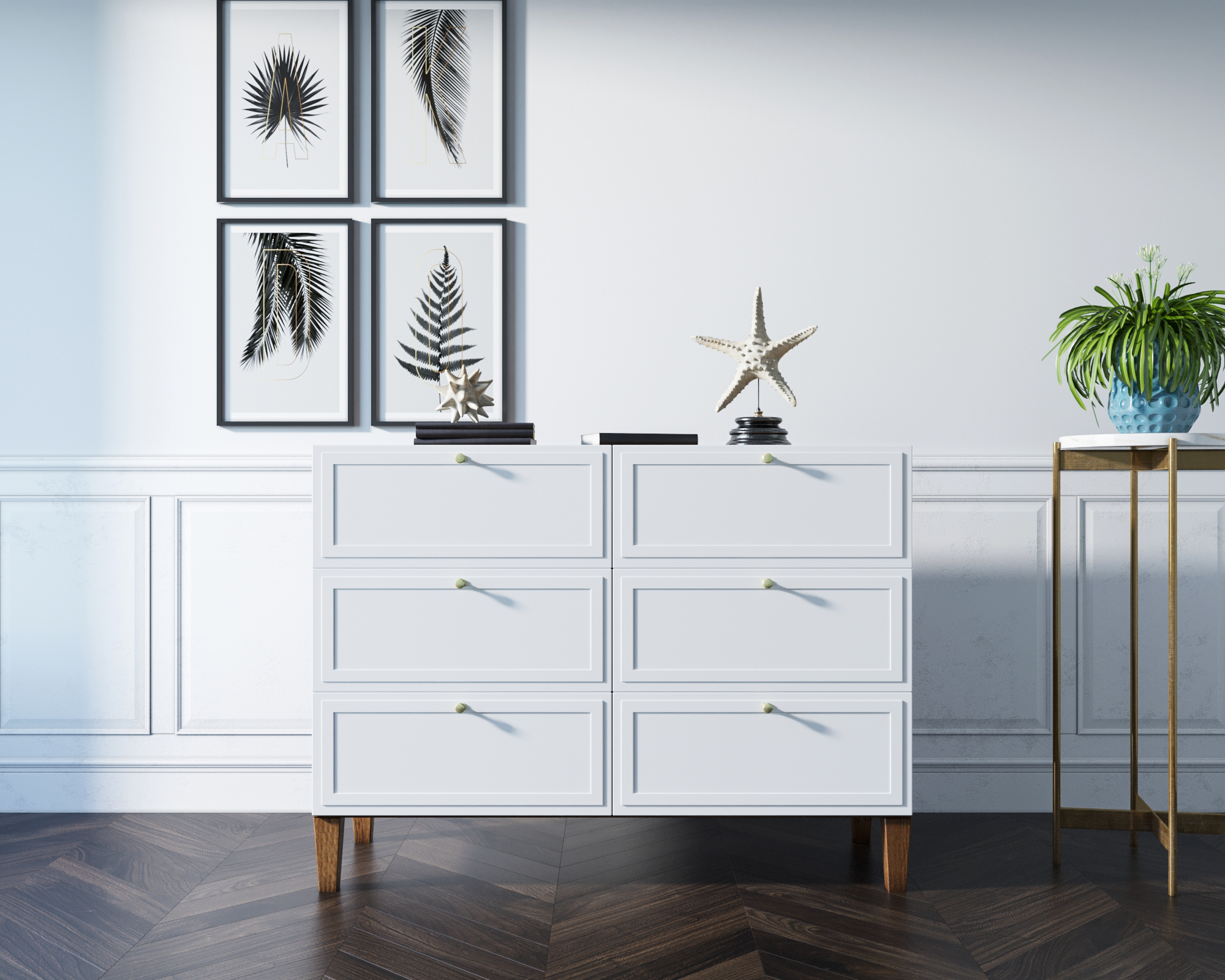 Комод "Andersen" на 6 ящиков арт AN06WH в интернет-магазине в Москве Комод "Andersen" на 6 ящиков арт AN06WH в интернет-магазине