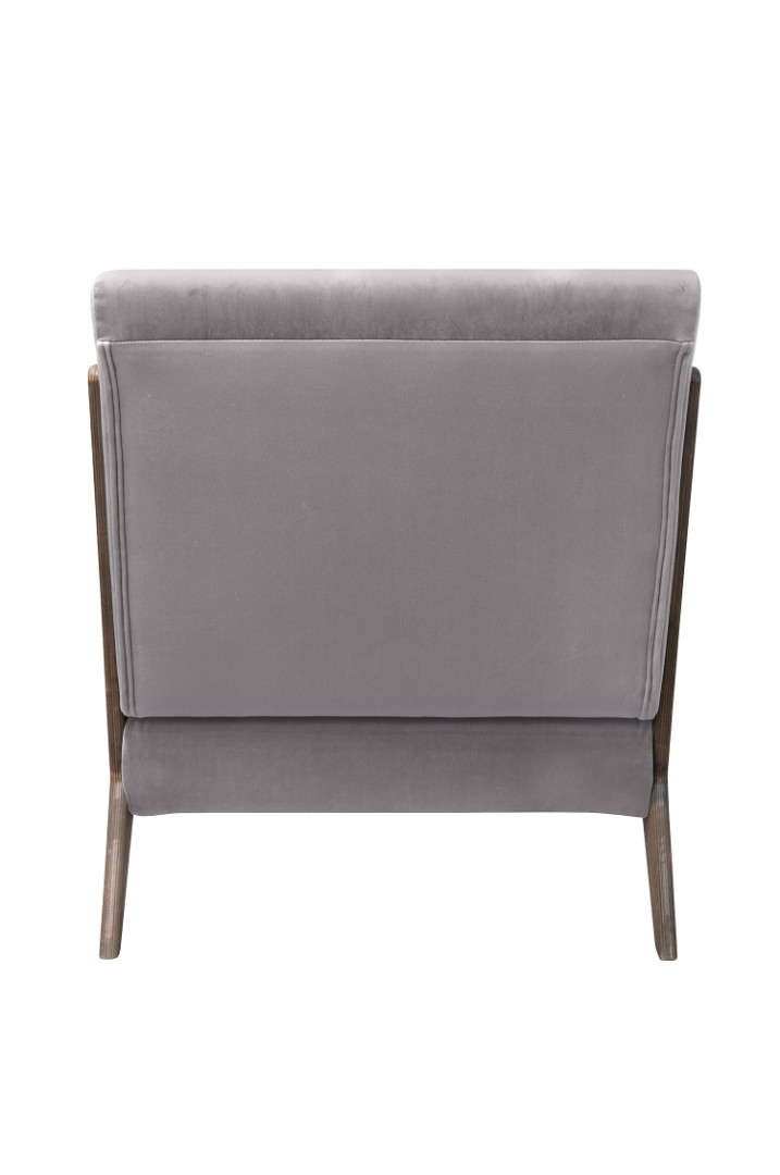 заказать Низкое кресло с деревянными подлокотниками Mody Grey серый