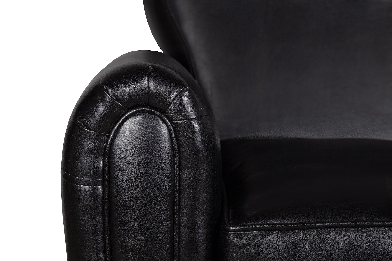 фото Кресло кожаное широкое Flog черное в Москве фото Кресло кожаное широкое Flog черное