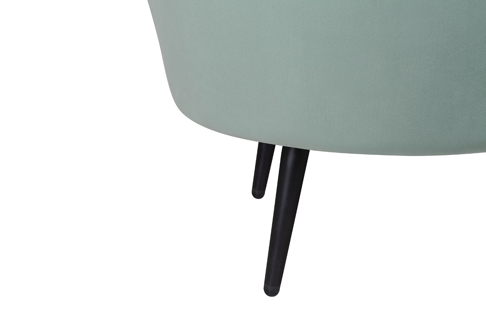 фото Диван ракушка для гостиниц Pearl Triple Green на черных ножках в интерьере