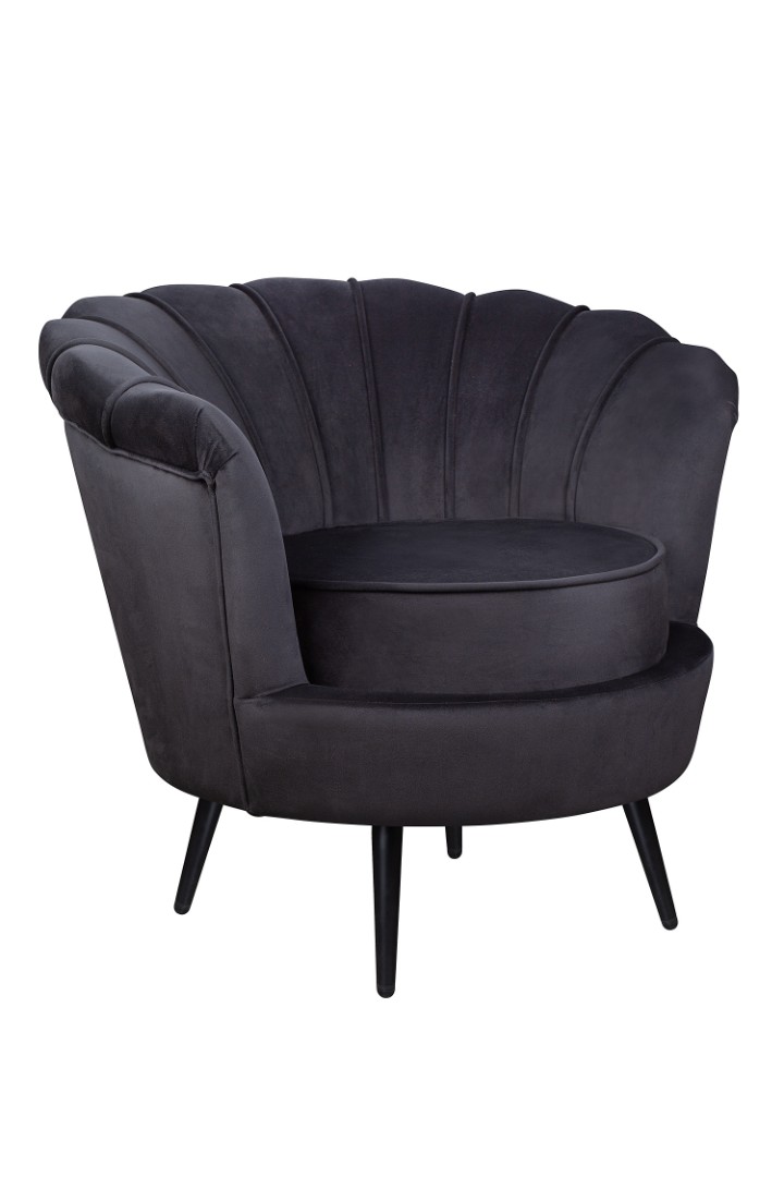 купить Низкое кресло ракушка Pearl черный V2