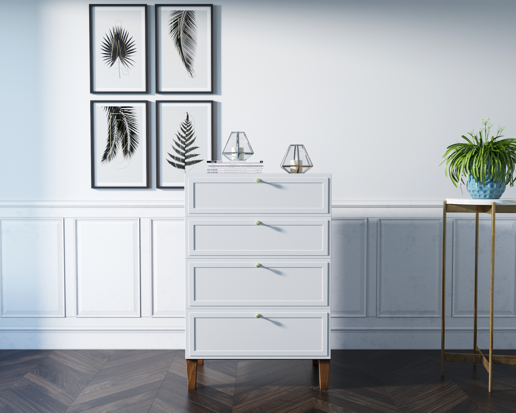 Комод "Andersen" вертикальный арт AN07WH в интернет-магазине в Москве Комод "Andersen" вертикальный арт AN07WH в интернет-магазине