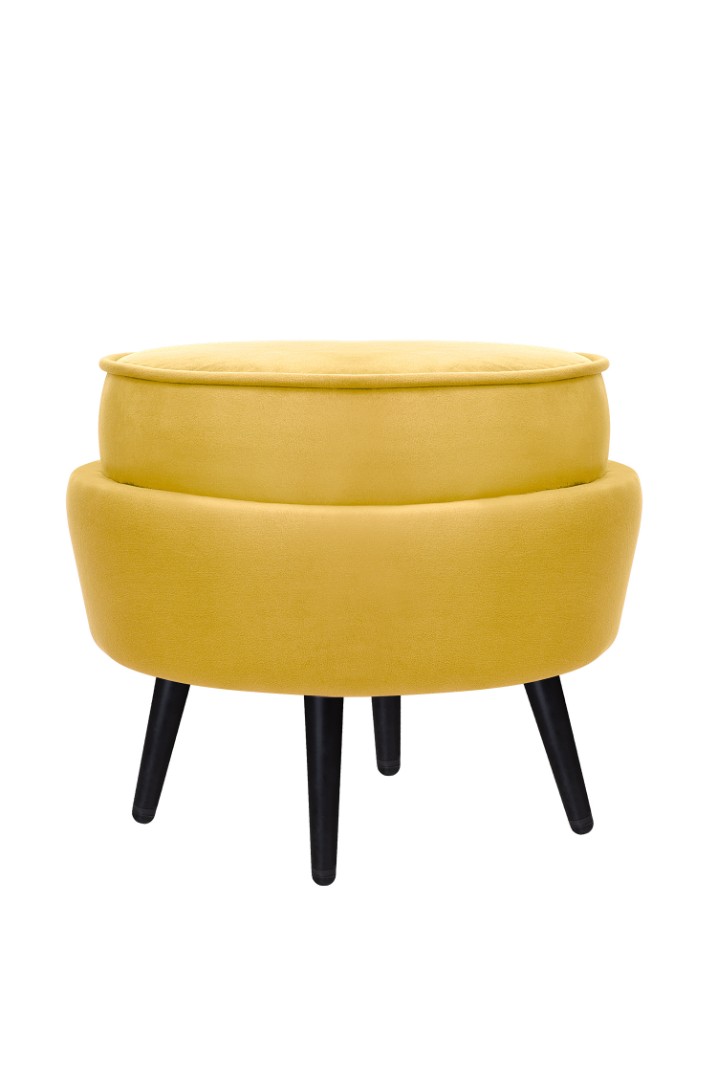 купить Пуф Pearl Adorn Yellow на черных ножках в Москве купить Пуф Pearl Adorn Yellow на черных ножках