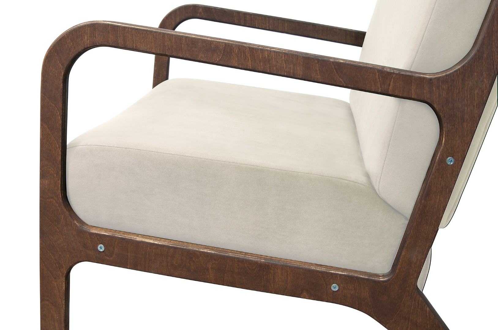 Низкое кресло с деревянными подлокотниками Mody Beige бежевый в интернет-магазине