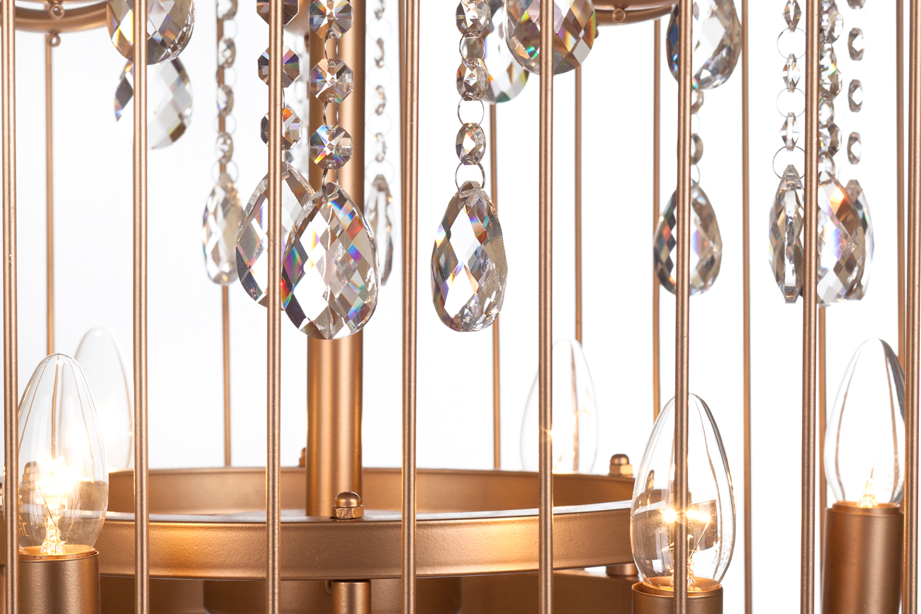 Люстра Birdcage D60 Gold в интерьере в Москве Люстра Birdcage D60 Gold в интерьере