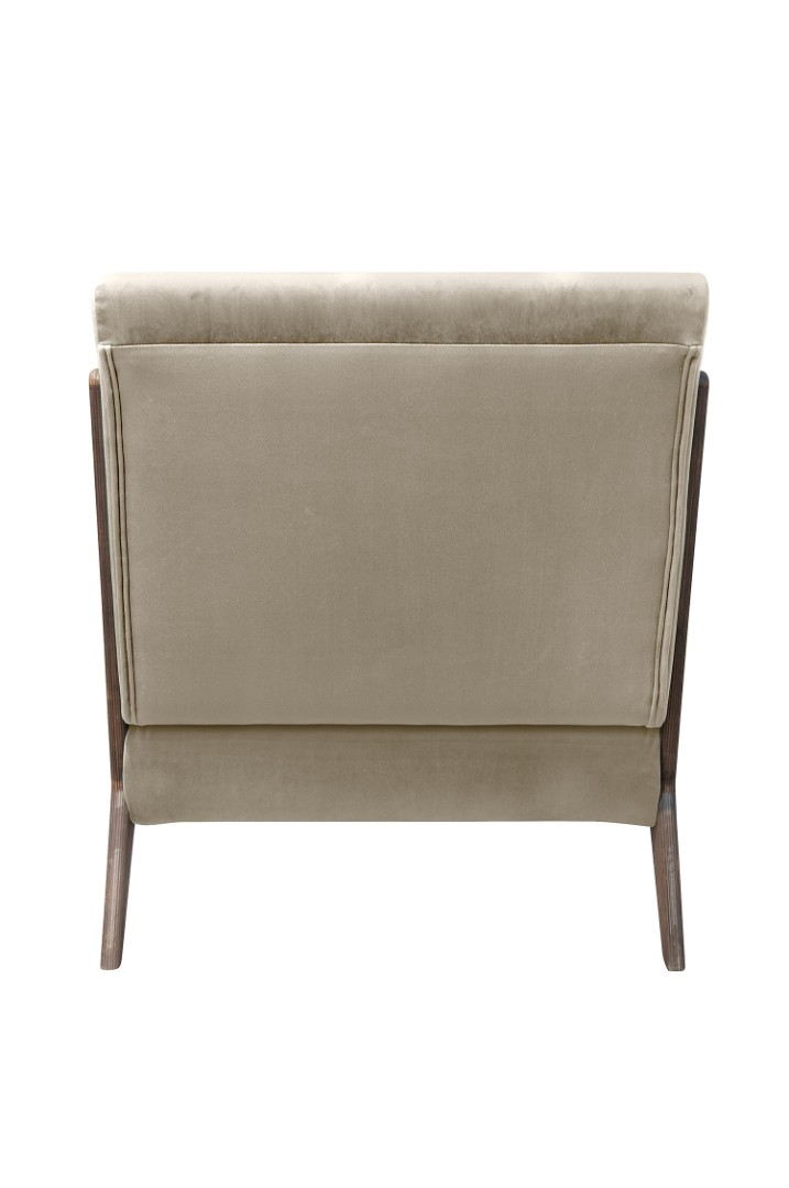 заказать Низкое кресло с деревянными подлокотниками Mody Taupe коричневое