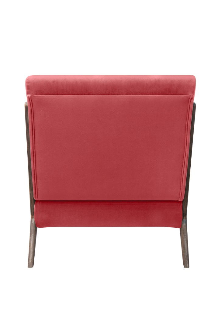 заказать Низкое кресло с деревянными подлокотниками Mody Karmin красное