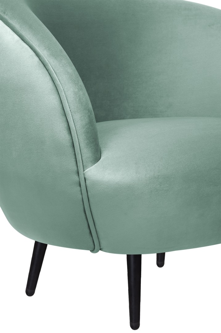 фото Мягкое кресло Small Benee Green на черных ножках