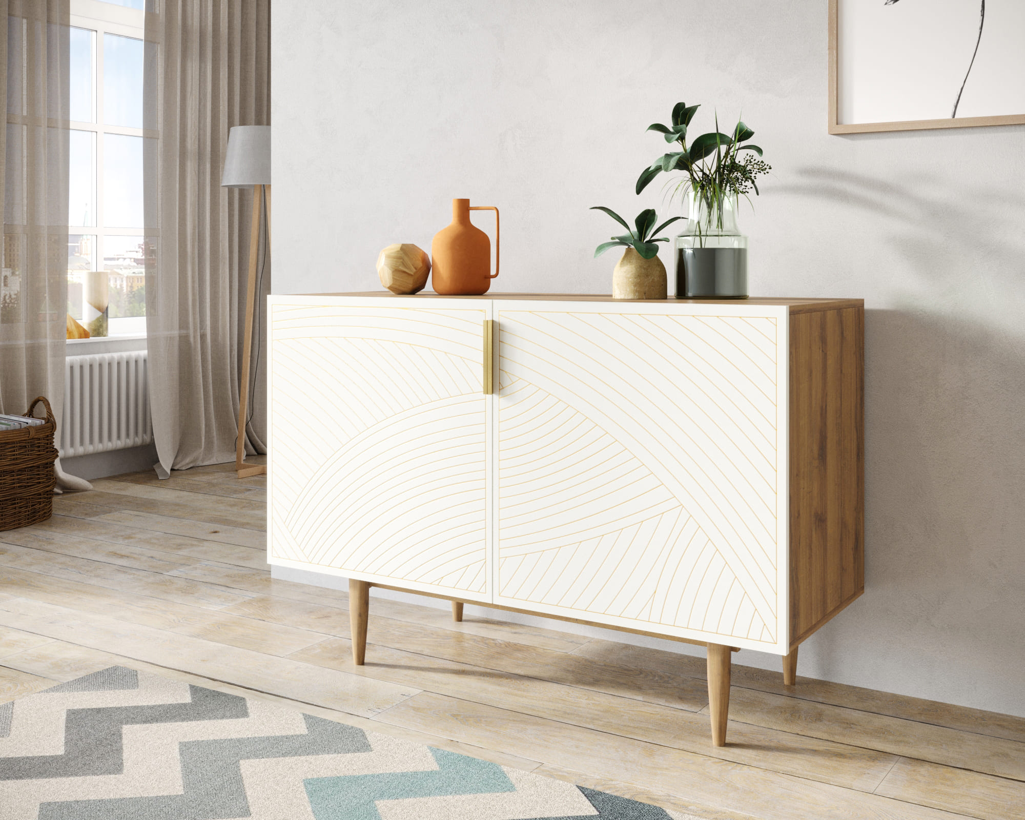 заказать Комод с двумя дверками "Line" LN01/GR1/beige