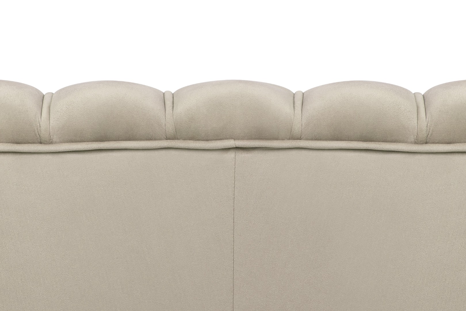 Диван ракушка для гостиниц Pearl Triple Taupe на черных ножках в интерьере