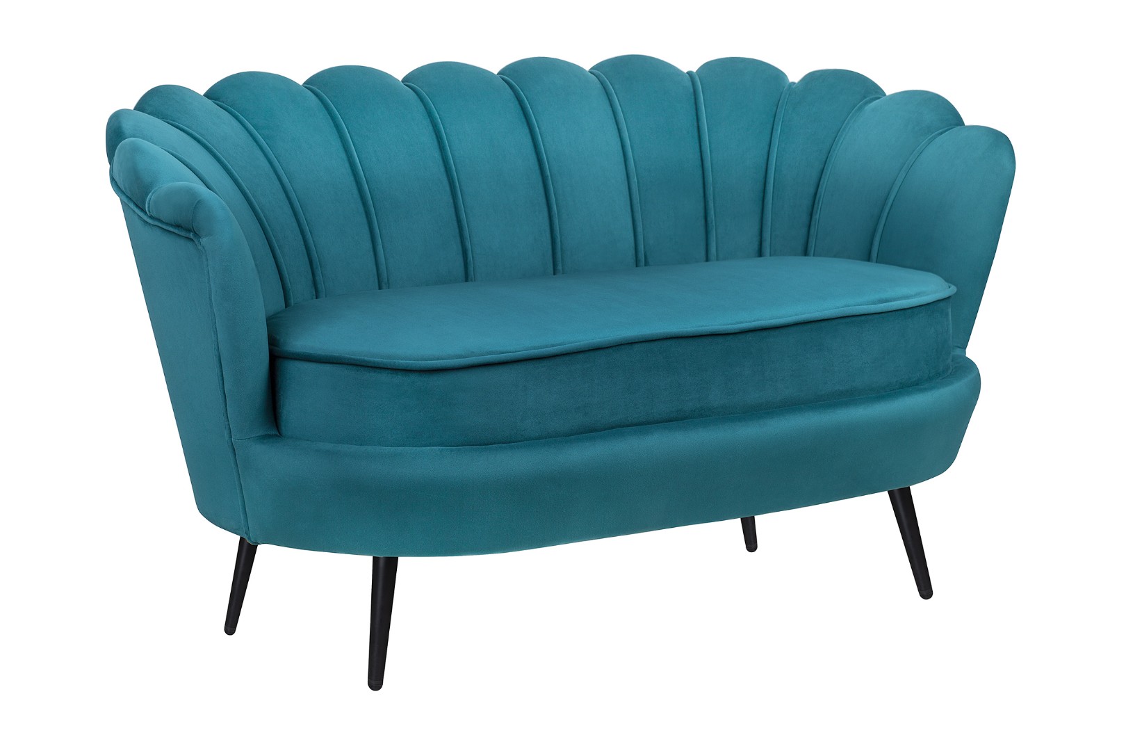 купить Диван ракушка Pearl Double Marine Velvet на черных ножках