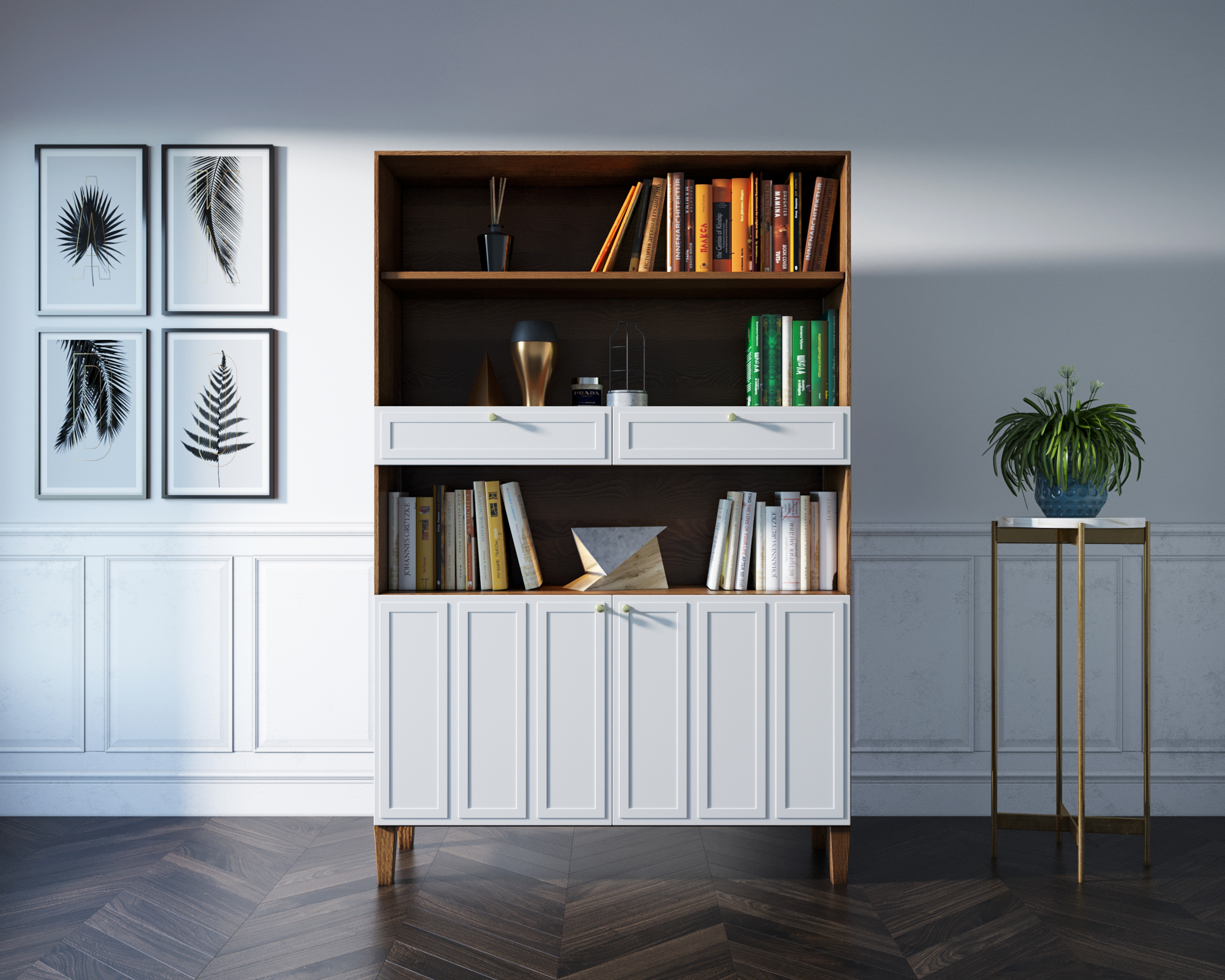 Стеллаж широкий двухстворчатый "Andersen" арт AN17WH в интернет-магазине в Москве Стеллаж широкий двухстворчатый "Andersen" арт AN17WH в интернет-магазине