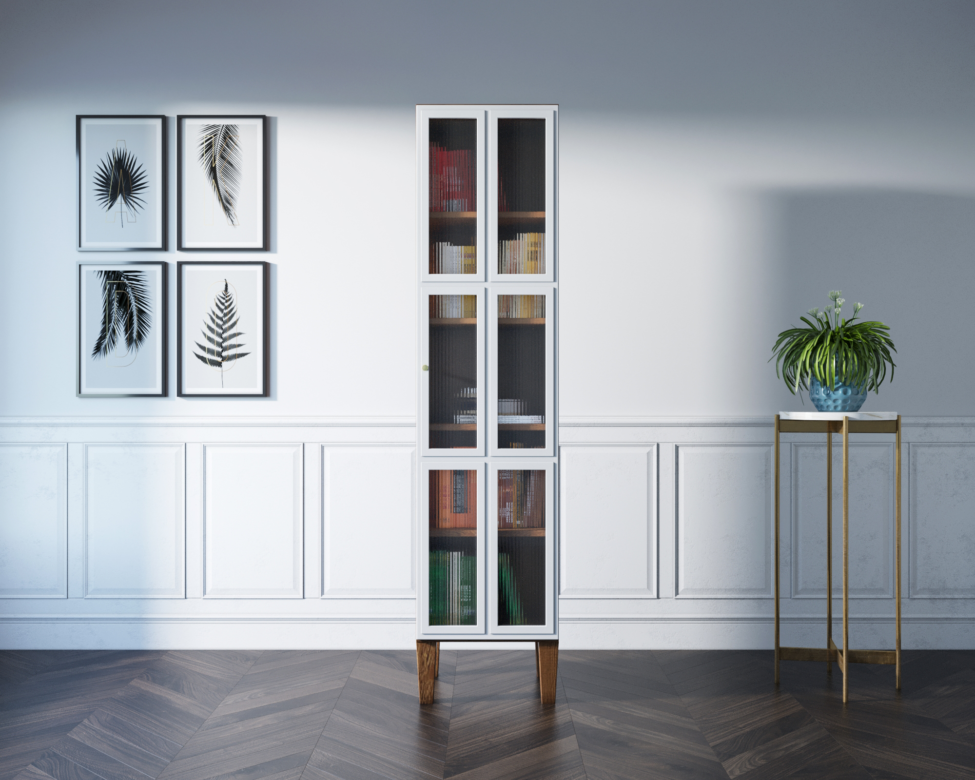 Шкаф одностворчатый "Andersen" с рифлеными стеклами арт AN13WH в интернет-магазине в Москве Шкаф одностворчатый "Andersen" с рифлеными стеклами арт AN13WH в интернет-магазине