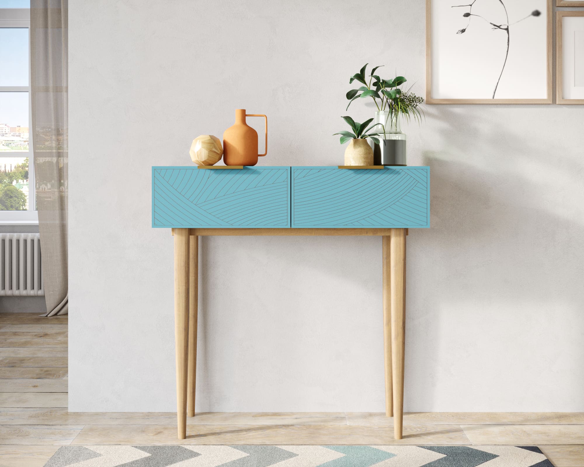 Консоль с двумя ящиками "Line" LN16/GR1/blue в интернет-магазине