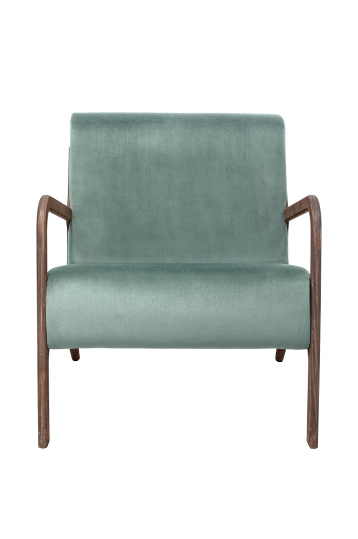 купить Низкое кресло с деревянными подлокотниками Mody Green