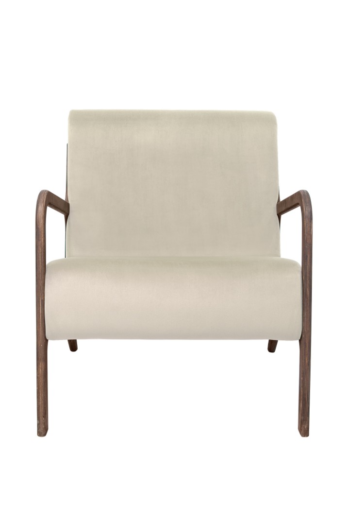 купить Низкое кресло с деревянными подлокотниками Mody Beige бежевый