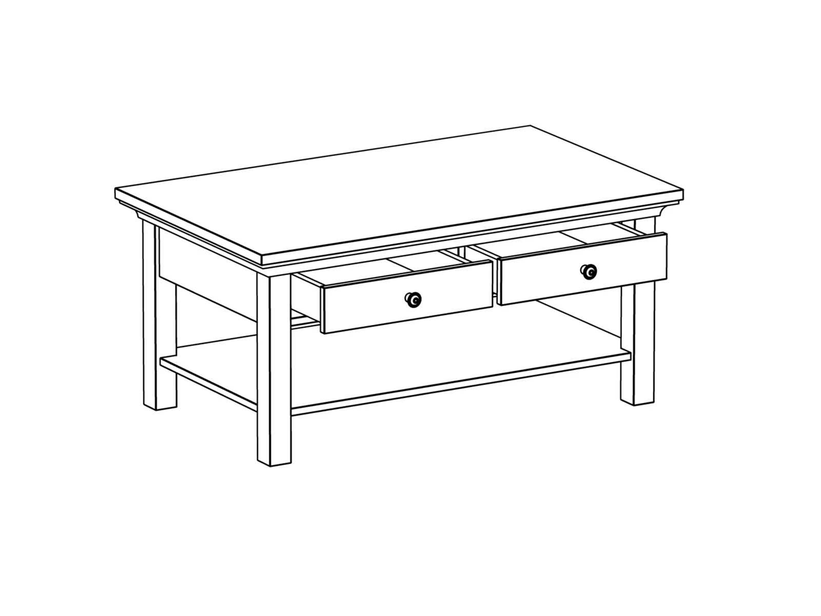 заказать Стол журнальный Reina с выдвижными ящиками Белый