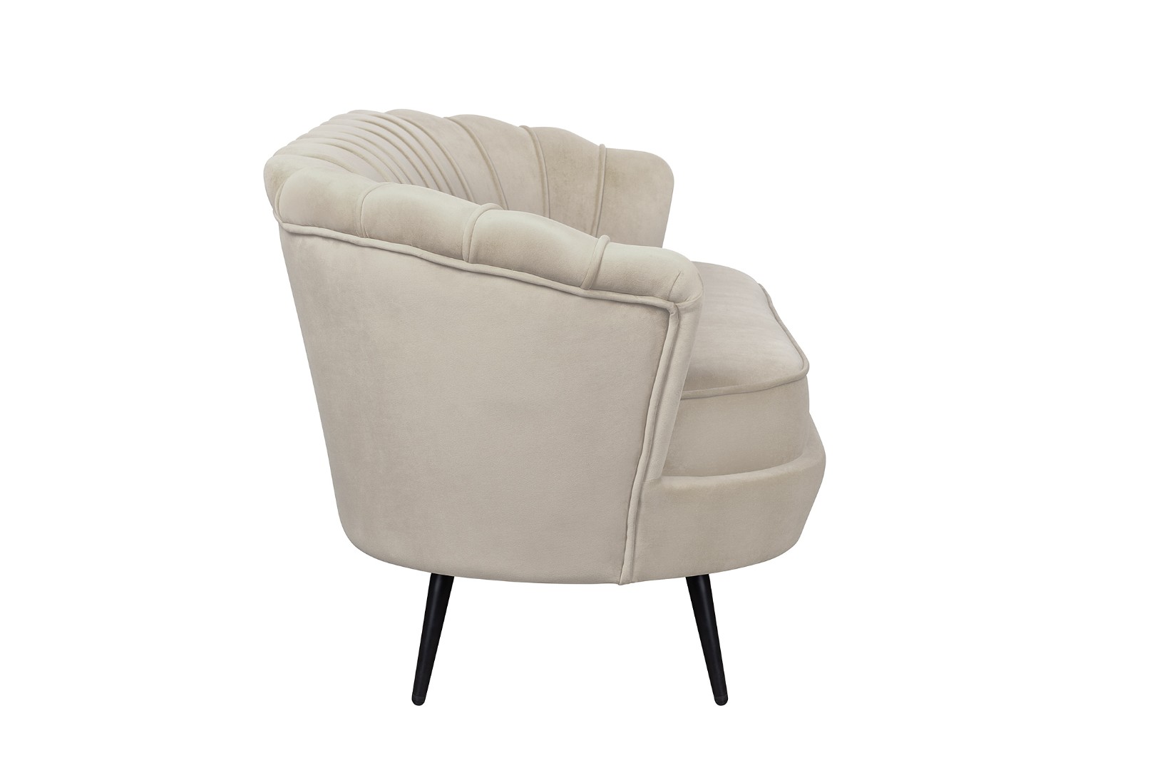 заказать Диван ракушка для гостиниц Pearl Triple Taupe на черных ножках
