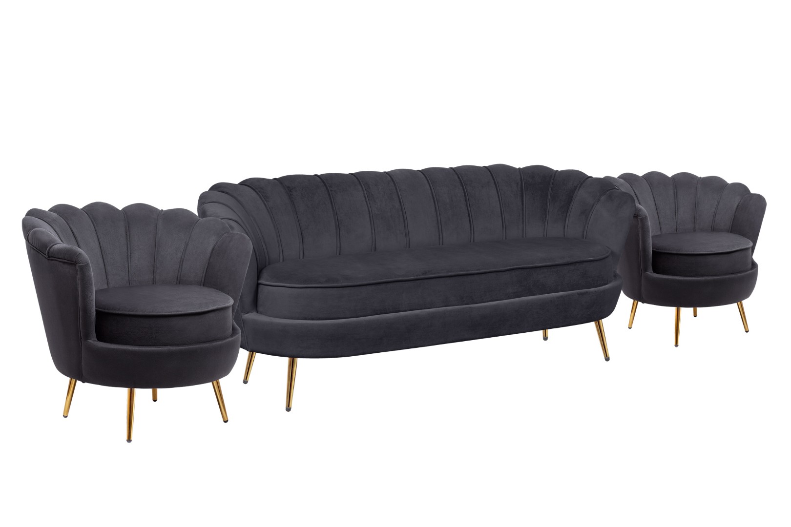 купить Комплект кресел и дивана ракушка Pearl Triple Black