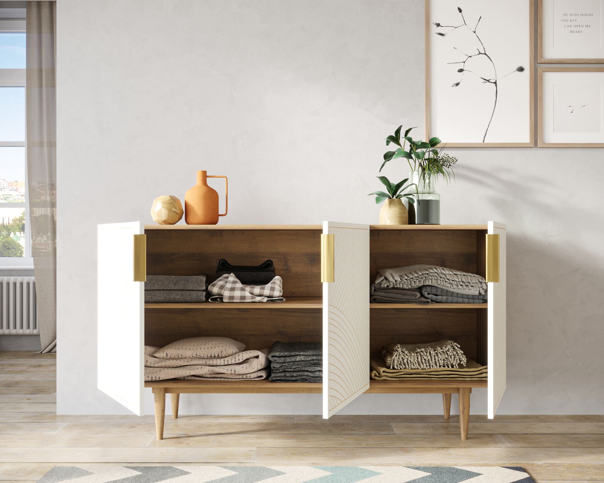 купить Комод с тремя дверками "Line" LN02/GR1/beige