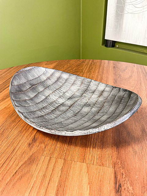 427266 Чаша декоративная FANAMBANA, L260, B185, H65, алюминий, серый в Краснодаре 427266 Чаша декоративная FANAMBANA, L260, B185, H65, алюминий, серый