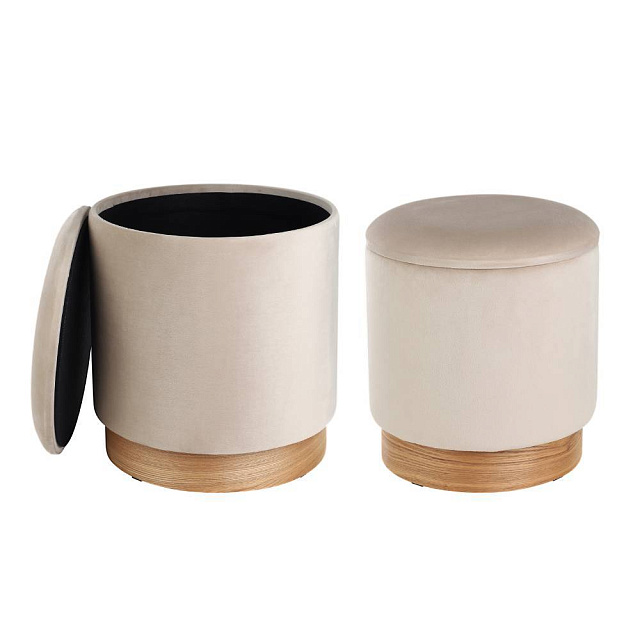 424035 Пуф MASHIKE (комп.из 2шт.), H420, ?370, полиэстер, кремово-белый в Краснодаре 424035 Пуф MASHIKE (комп.из 2шт.), H420, ?370, полиэстер, кремово-белый