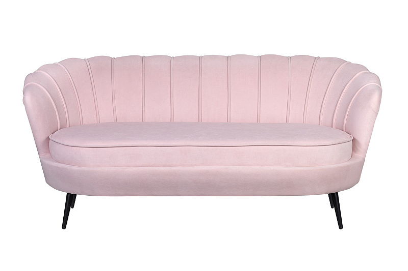 Дизайнерский диван Pearl Triple Pink на черных ножках