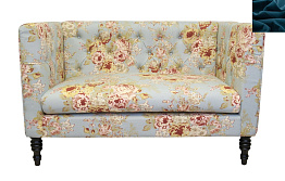 Прямой двухместный диван Rose синий