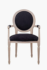 Мягкий стул с подлокотниками Delo Arm Black Velvet