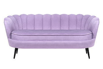 Диван ракушка для гостиниц Pearl Triple Purple на черных ножках