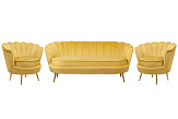 Комплект кресел и дивана ракушка Pearl Triple Yellow №0