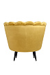 Низкое кресло ракушка Pearl Yellow на черных ножках №3