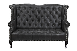 Кожаный дизайнерский диван лофт Royal Sofa Black