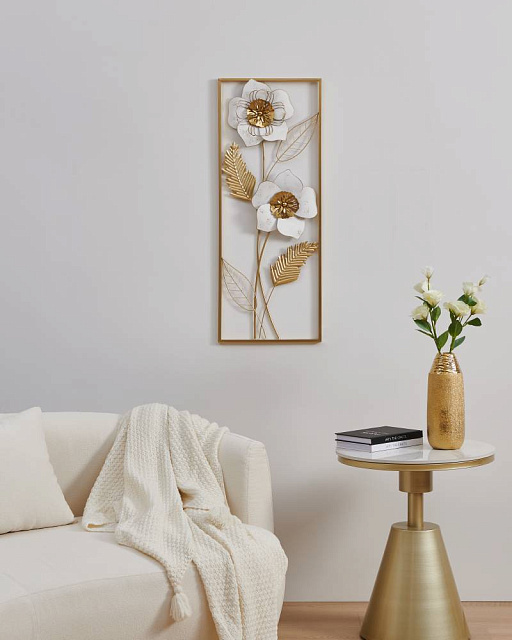 426036 Декоративное панно NUMAZU, L350, B30, H900, металл, золото, белый в Краснодаре 426036 Декоративное панно NUMAZU, L350, B30, H900, металл, золото, белый