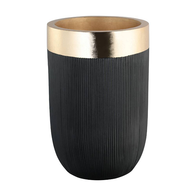 428196 Ваза декоративная MUARAKAMAN,  ?390, H-600, стекловолокно, черный, золото