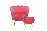 Кресло с пуфом ракушка Pearl Karmin №0