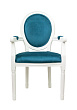 Мягкий стул с подлокотниками Volker Arm Blue and White №0