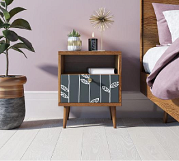 Тумбочка "Berber" с одним ящиком 18 принт арт BB06/Print_18, разноцветная