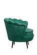 Низкое кресло ракушка Pearl Green V2 на черных ножках №2