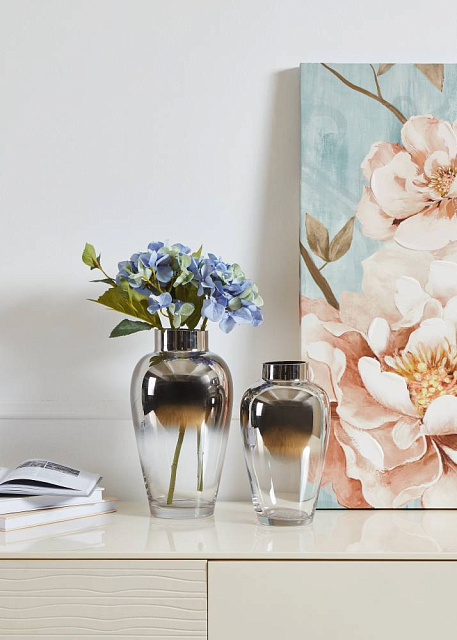 421359 Ваза декоративная KENYASI, H270, ?155, стекло, прозрачный, серебряный, зеркальный в Краснодаре 421359 Ваза декоративная KENYASI, H270, ?155, стекло, прозрачный, серебряный, зеркальный