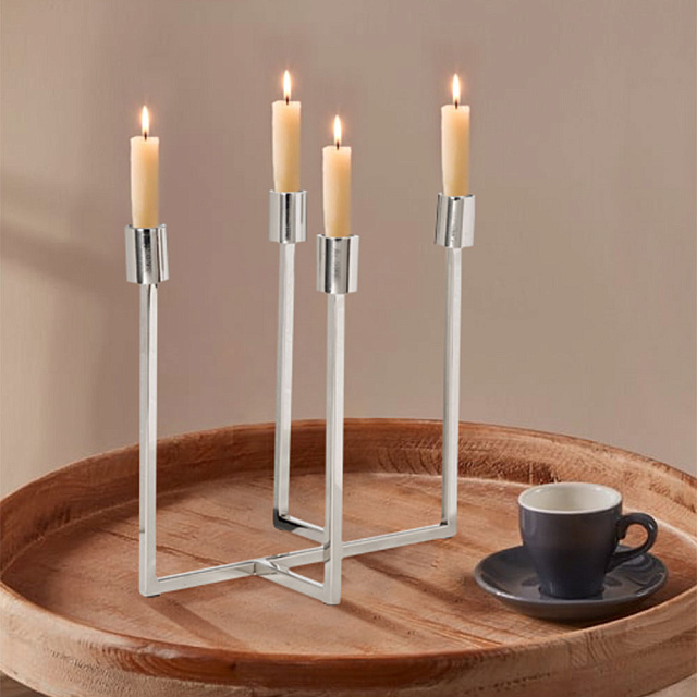 422243 Подсвечник JELLICOE, L290, B220, H240, металл, цвет хром в Краснодаре 422243 Подсвечник JELLICOE, L290, B220, H240, металл, цвет хром