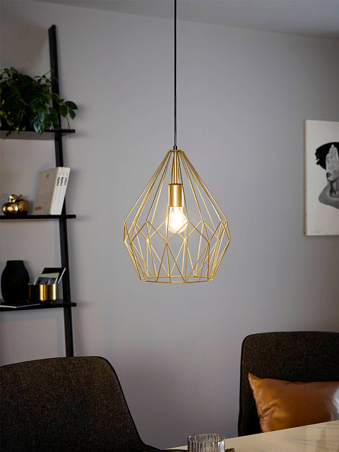 49933 Подвес CARLTON 1, 1x60W (E27), ?310, H1100, сталь, золотой в Краснодаре 49933 Подвес CARLTON 1, 1x60W (E27), ?310, H1100, сталь, золотой