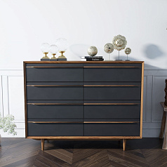 Комод "Bruni Black" на восемь ящиков арт BR06Black