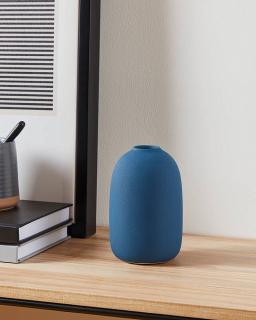 421259 Ваза декоративная ANJABE, H145, ?95, керамика, синий в Краснодаре 421259 Ваза декоративная ANJABE, H145, ?95, керамика, синий