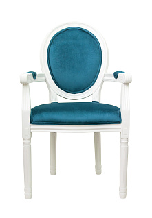 Мягкий стул с подлокотниками Volker Arm Blue and White