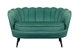 Дизайнерский диван Pearl Double Green V2 на черных ножках