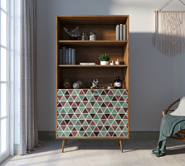 Стеллаж с дверками "Berber" принт 26 арт BB26/Print_26